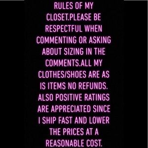 Rules of my closet